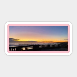 North Sea Sunrise over the Balustrade - Panorama Sticker